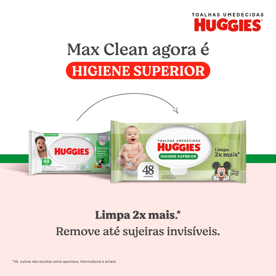 Kit Lenços Umedecidos Huggies Higiene Superior - 6 pacotes 288 lenços